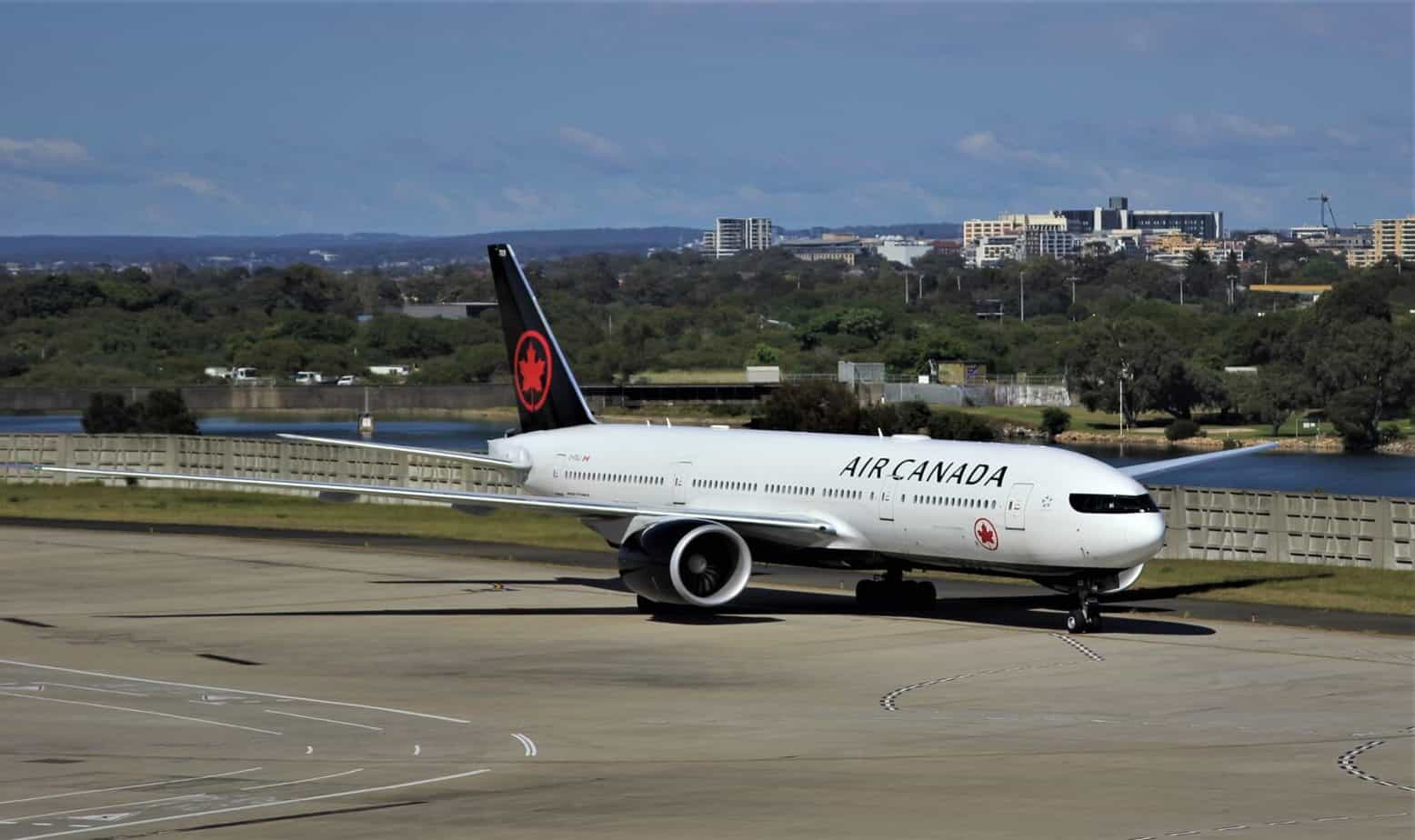 Air Canada airplane on board