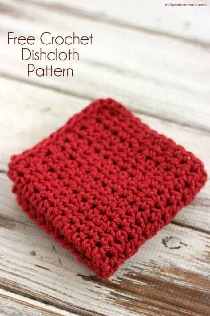 red crochet dishcloth