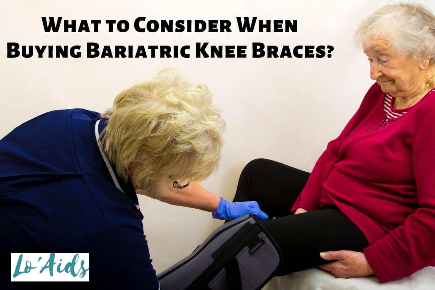 a doctor putting bariatric knee braces to a senior