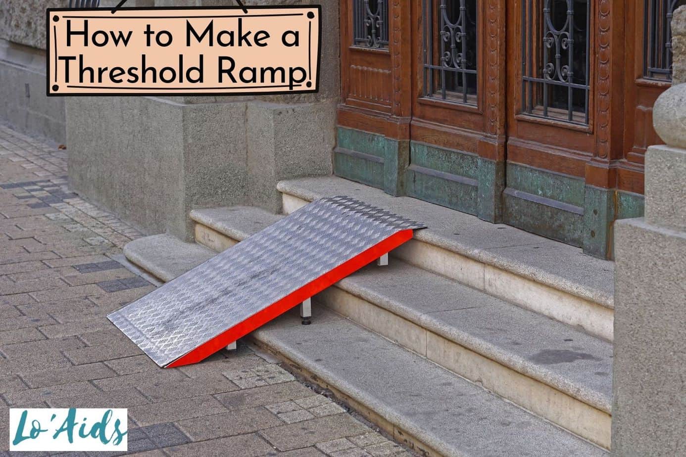 a diy threshold ramp in front of the wooden door