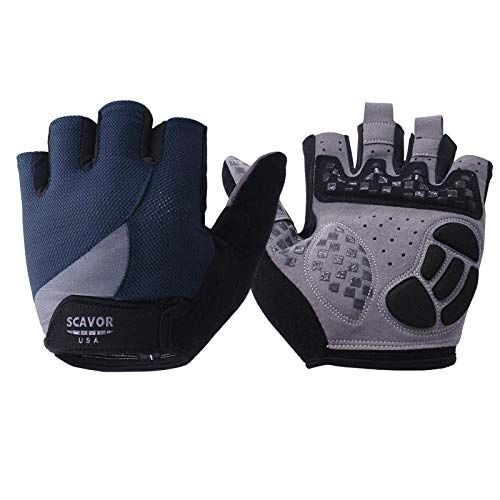 SCAVOR Padded Fingerless Mountain Biking Mesh Gloves