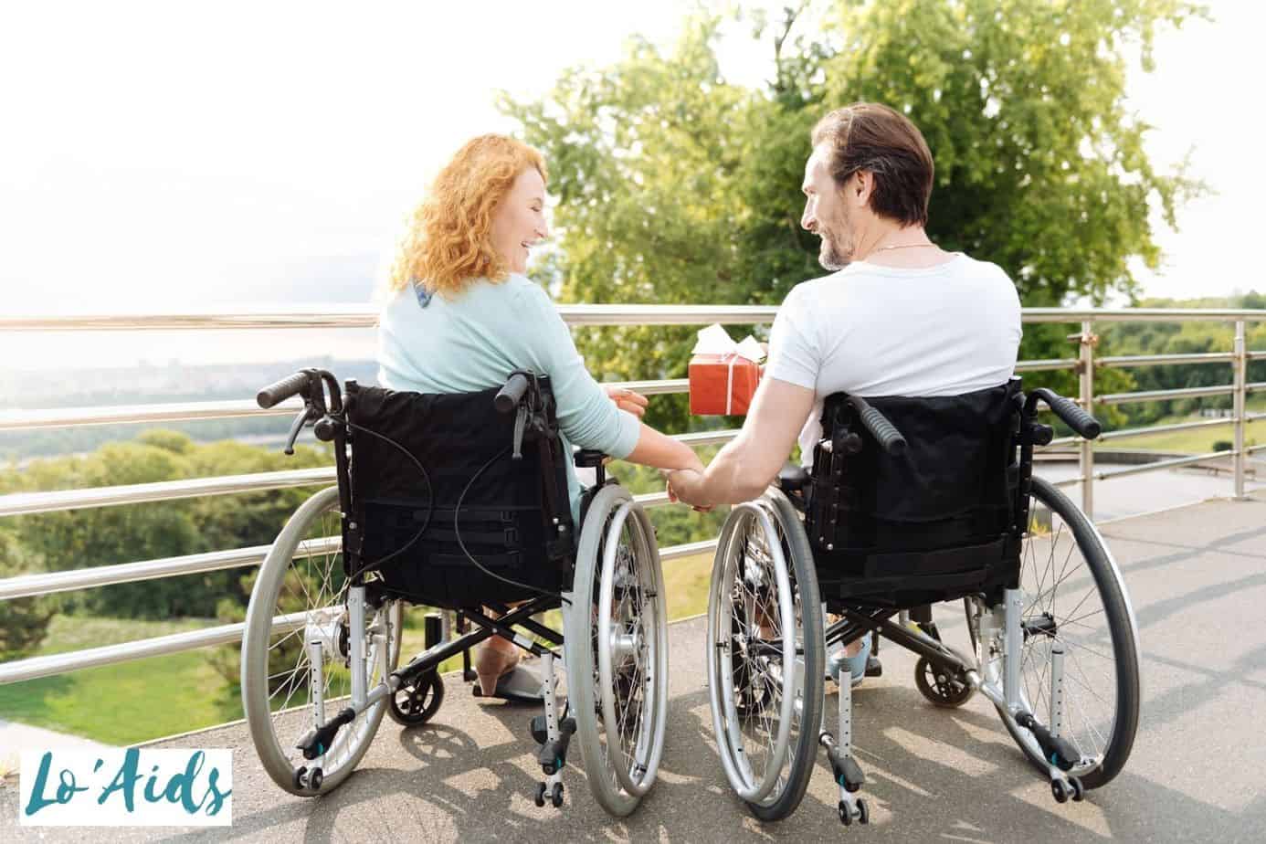 couple having a good time in their wheelchairs