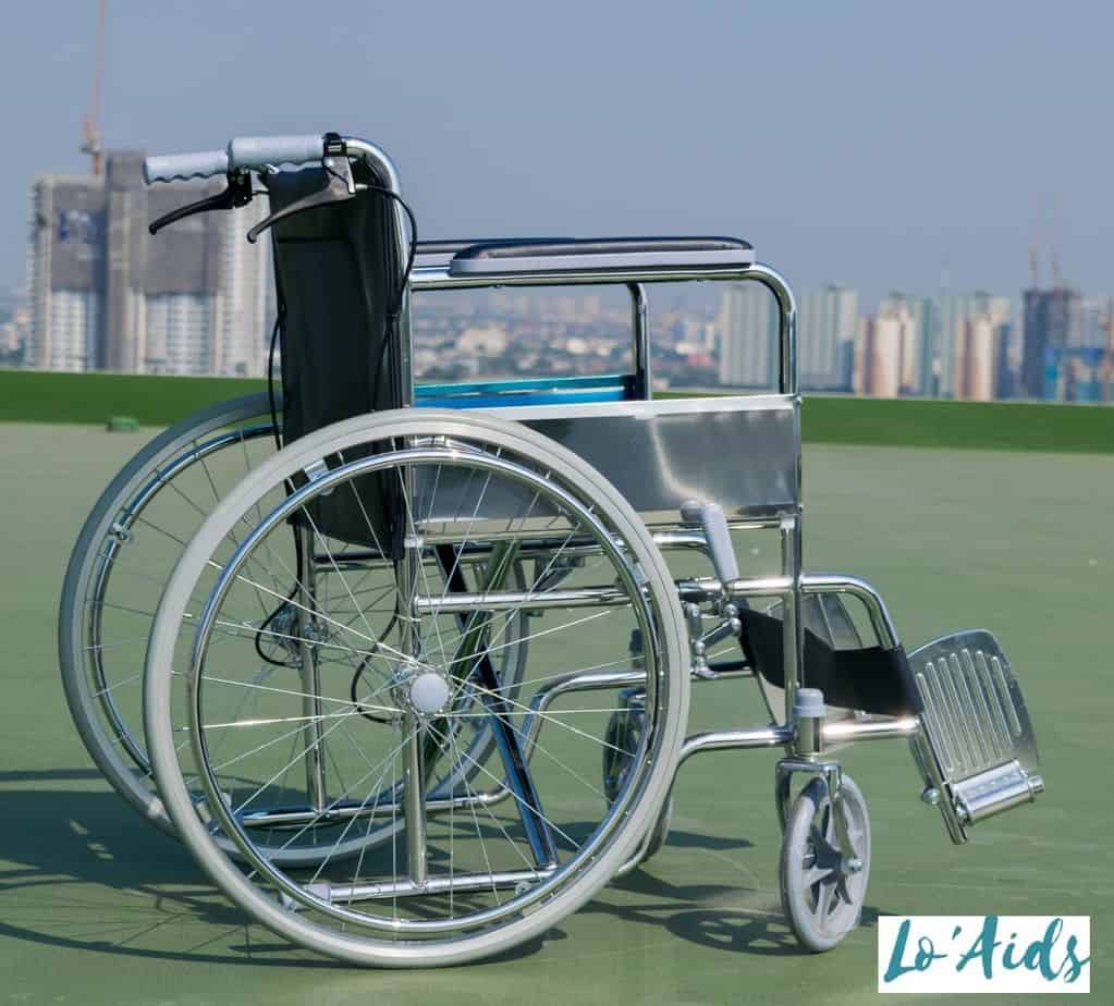 side view of a manual wheelchair in a rooftop