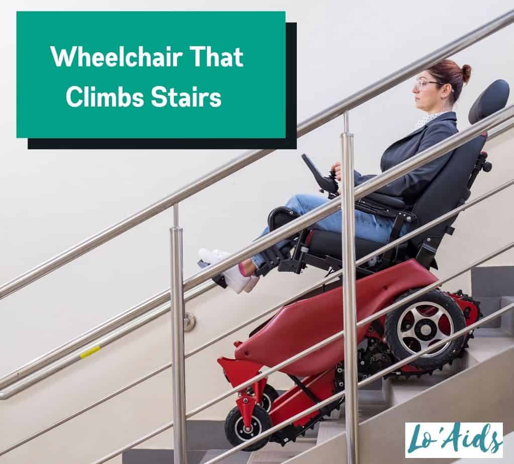 lady using a wheelchair that climb stairs