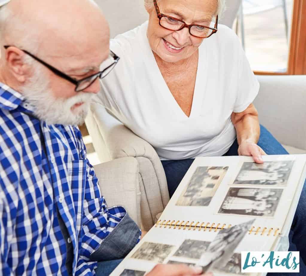 seniors browsing old photos