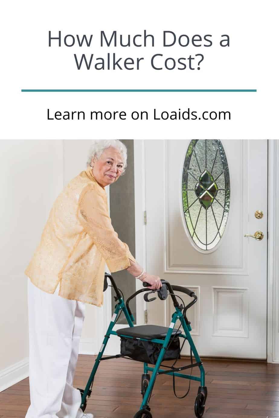 senior woman using a rollator walker but how much does a walker cost?