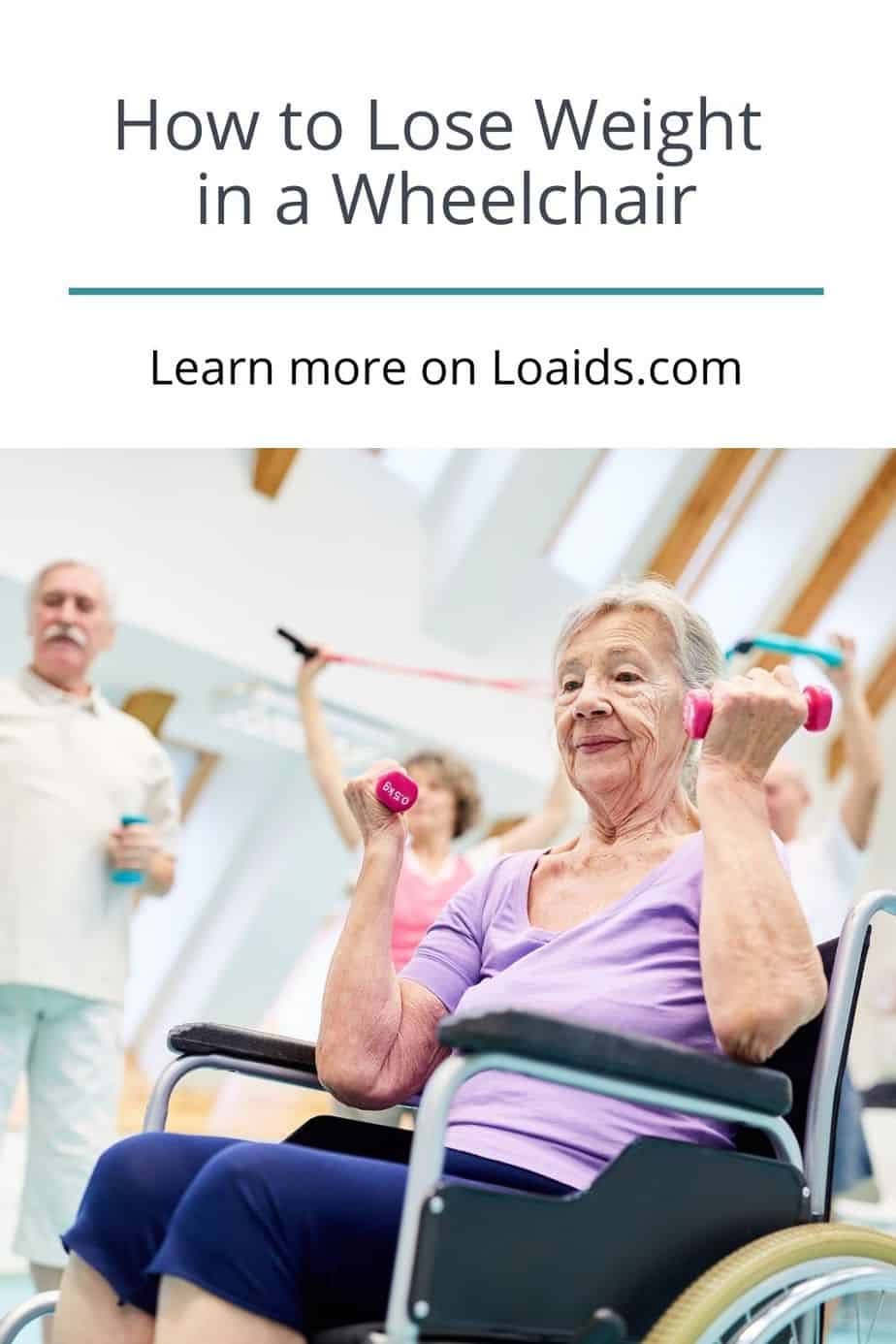 senior woman exercising in her wheelchair