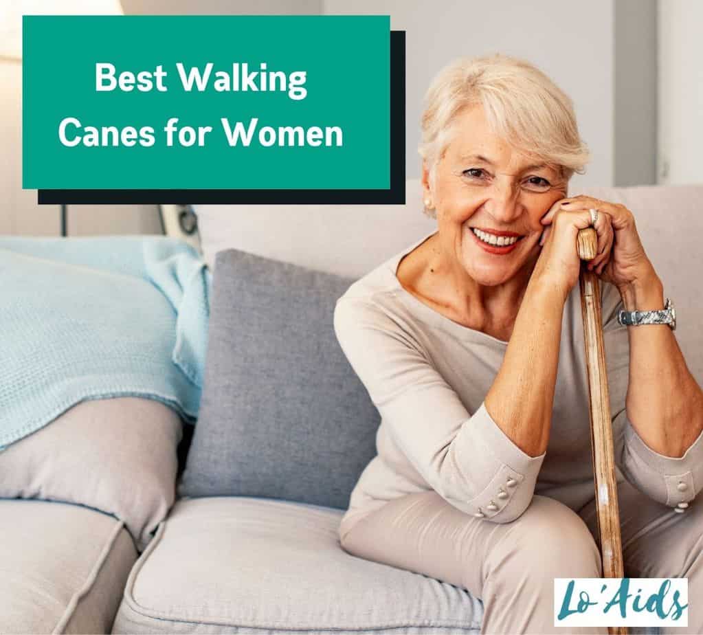 senior lady holding the best walking canes for women
