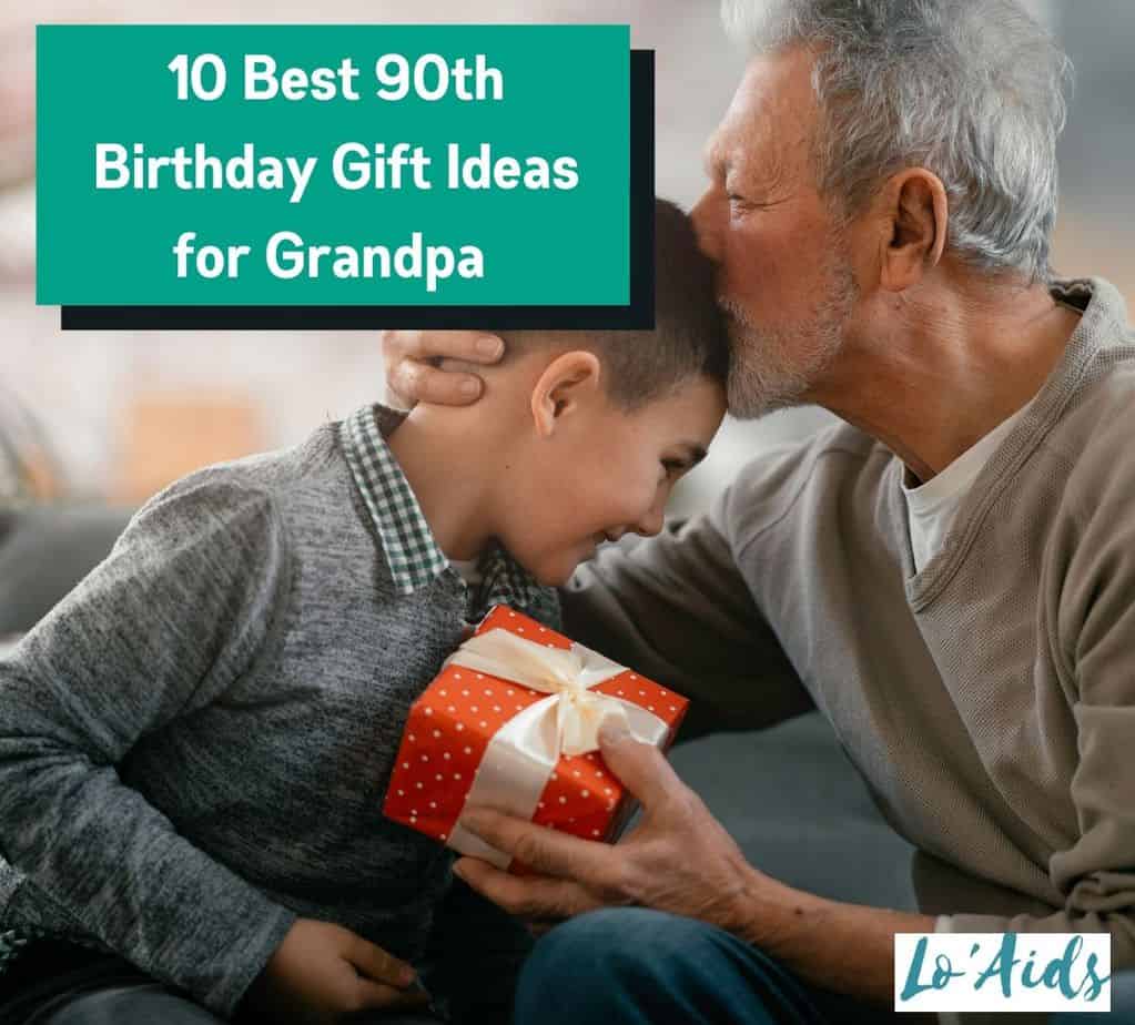 grandpa kissing his grandson after receiving the Best 90th Birthday Gift Ideas for Grandpa to his grandpa
