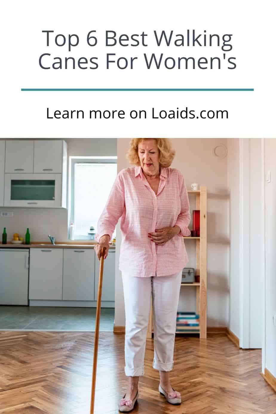 senior citizen using one of the best walking canes for women