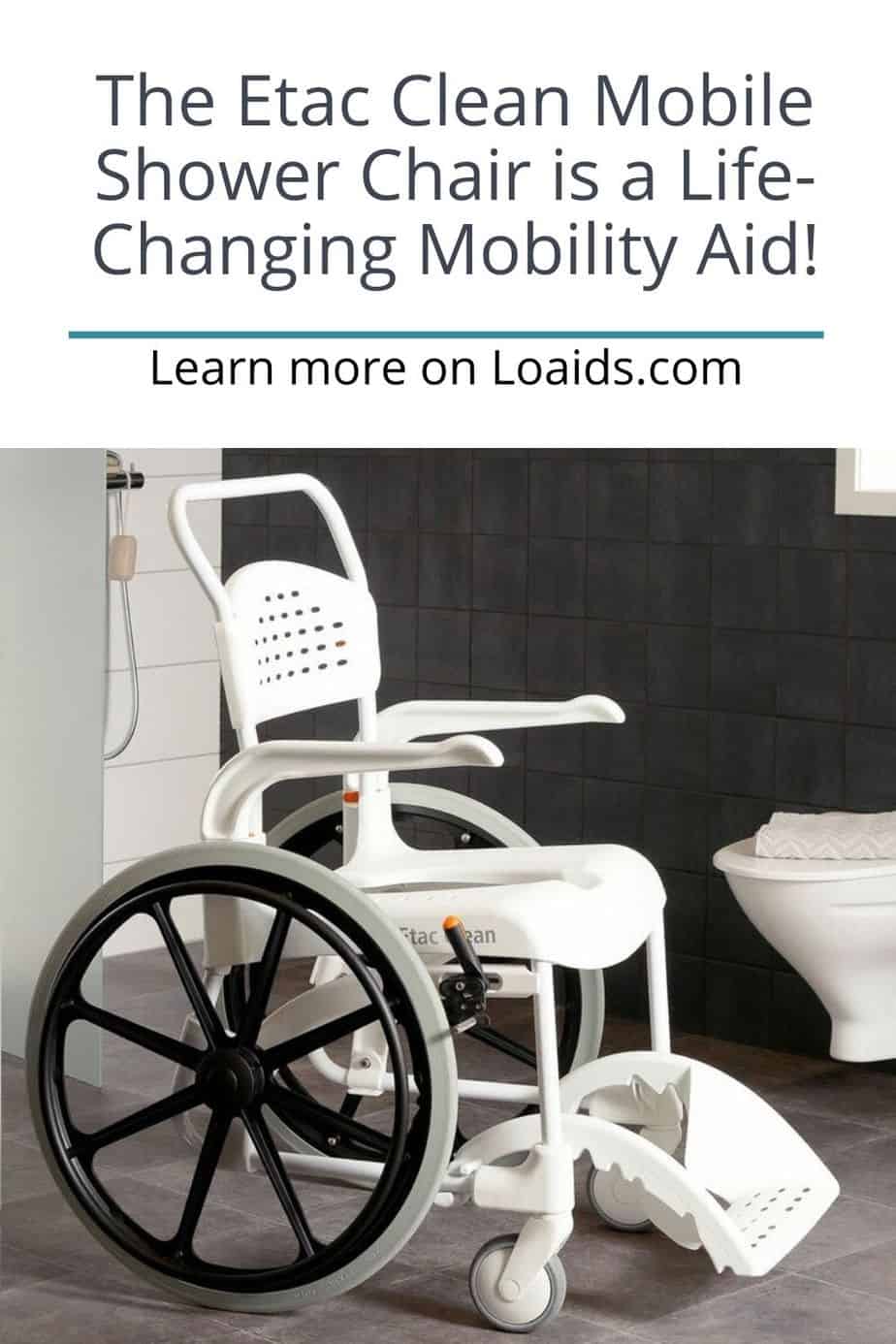 Etac Clean Mobile Shower Commode Wheelchair
