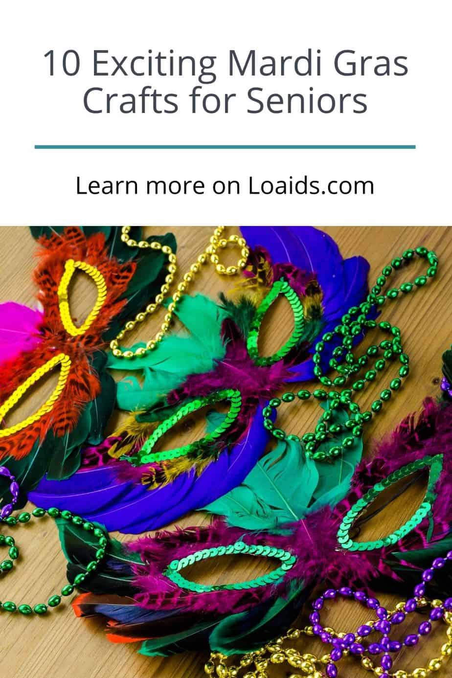 colorful mask for mardi gras crafts for seniors