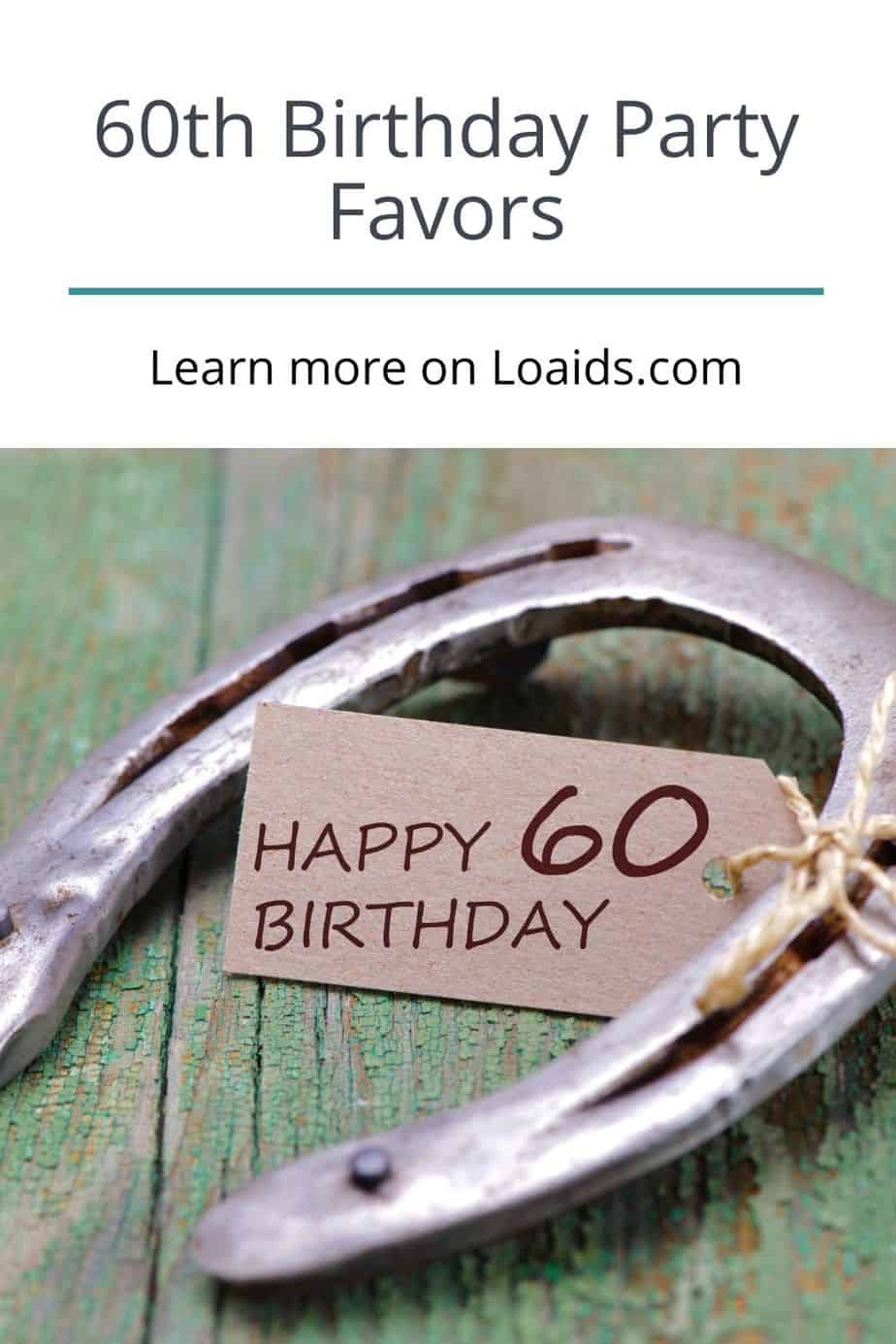 a horseshoe with a 60th birthday tag