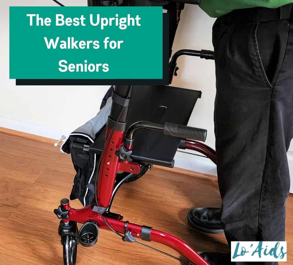 man using vive health upright walkers for seniors