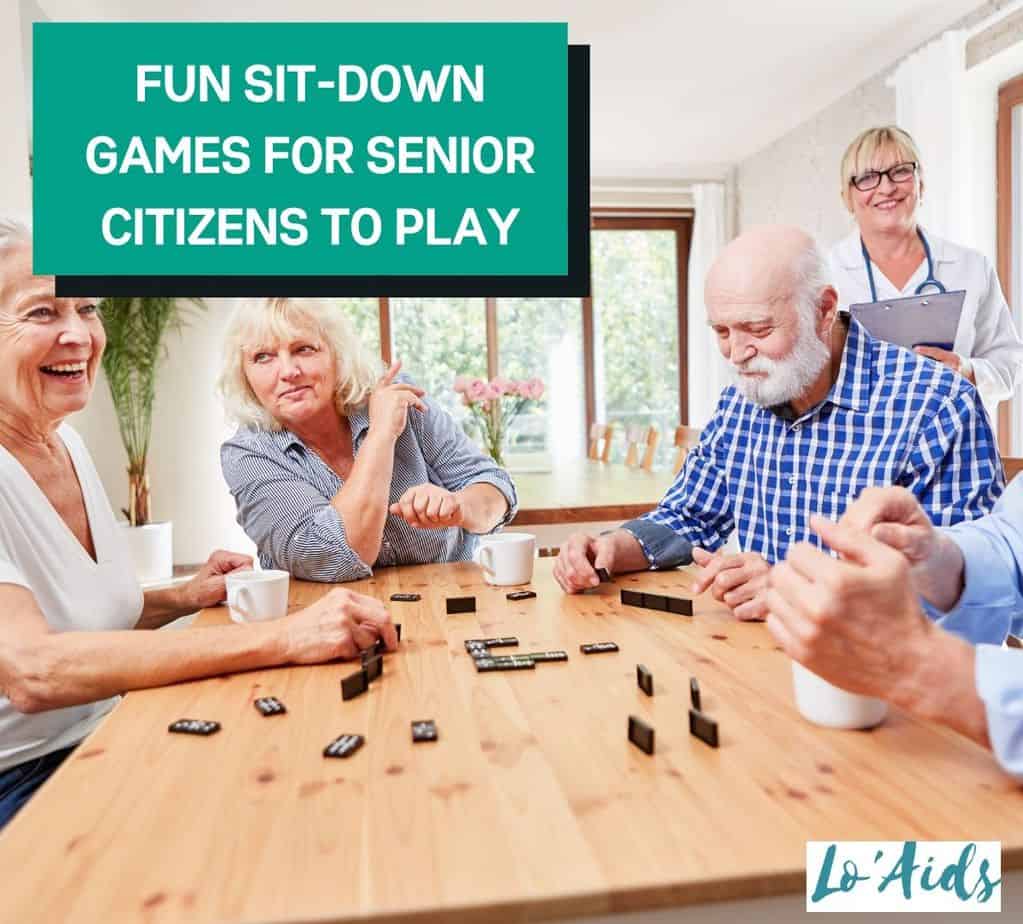 seniors seated at a table playing games
