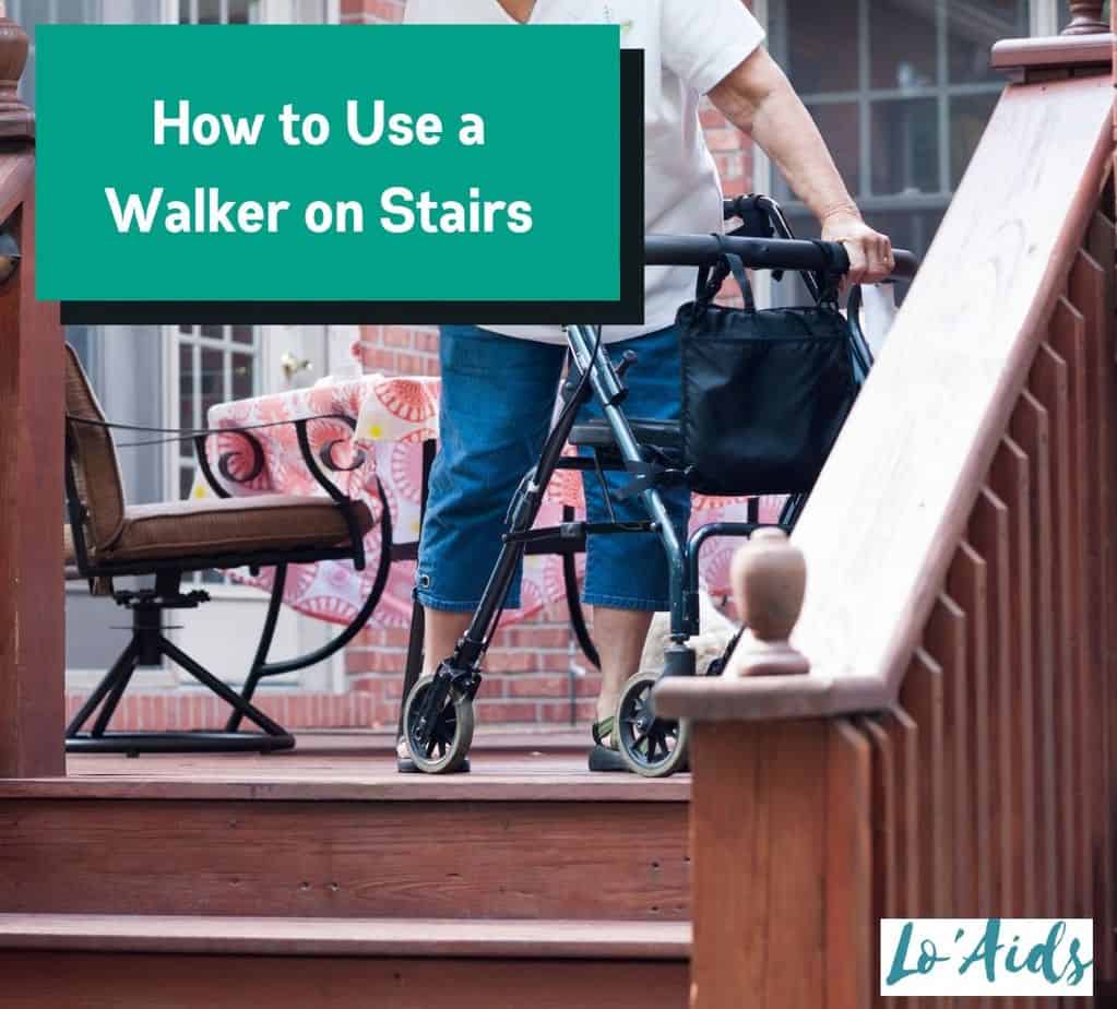 woman showing How to Use a Walker on Stairs