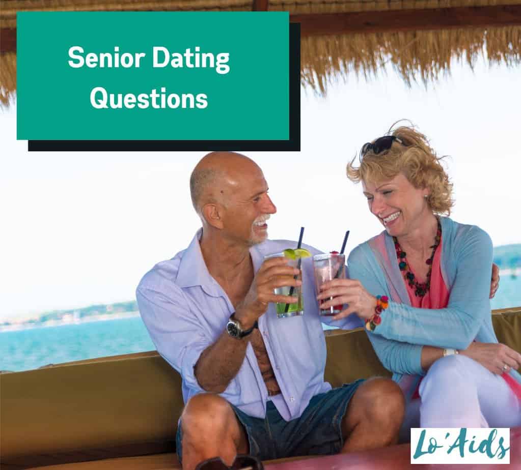 couple drinking while asking Senior Dating Questions