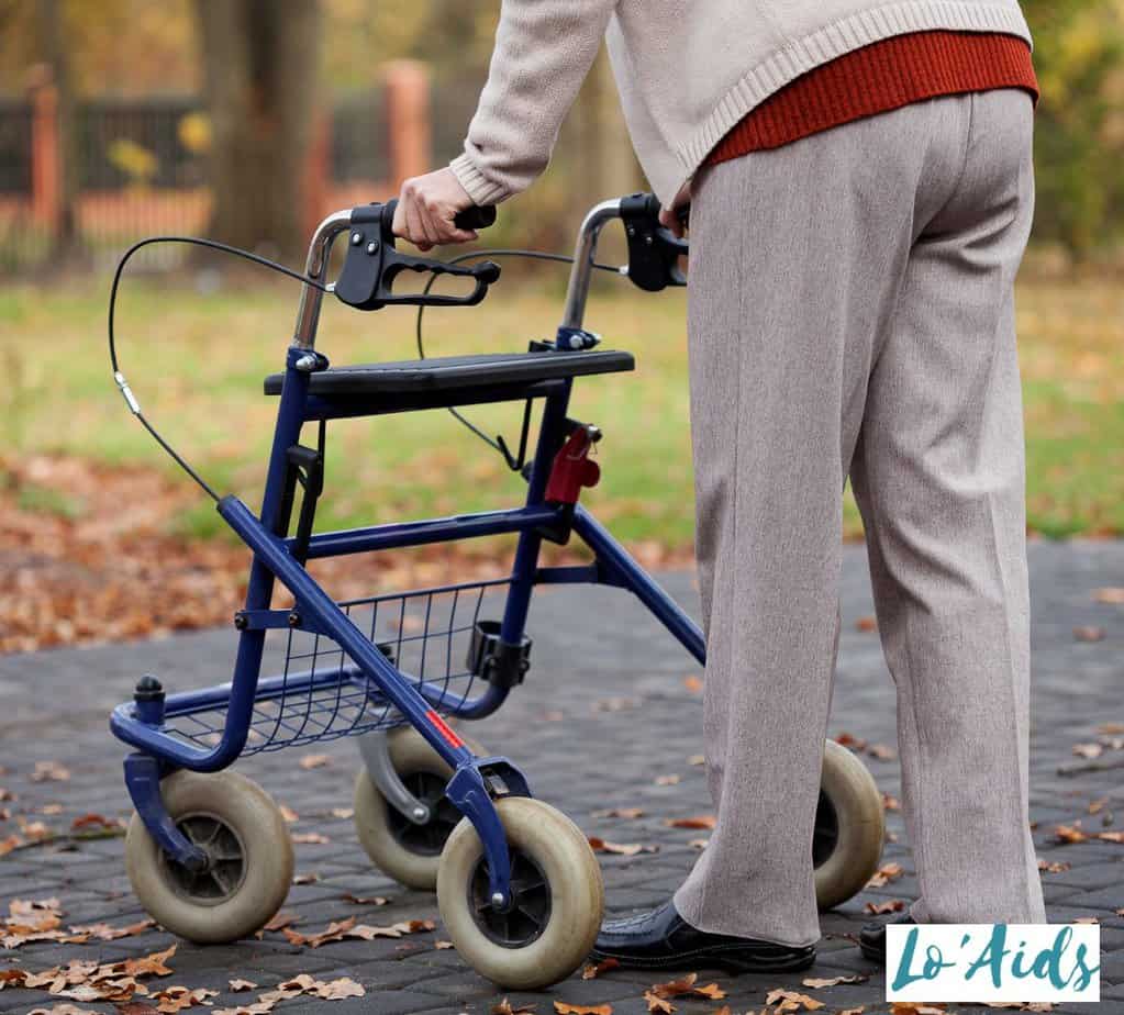 Man using a rollator walker