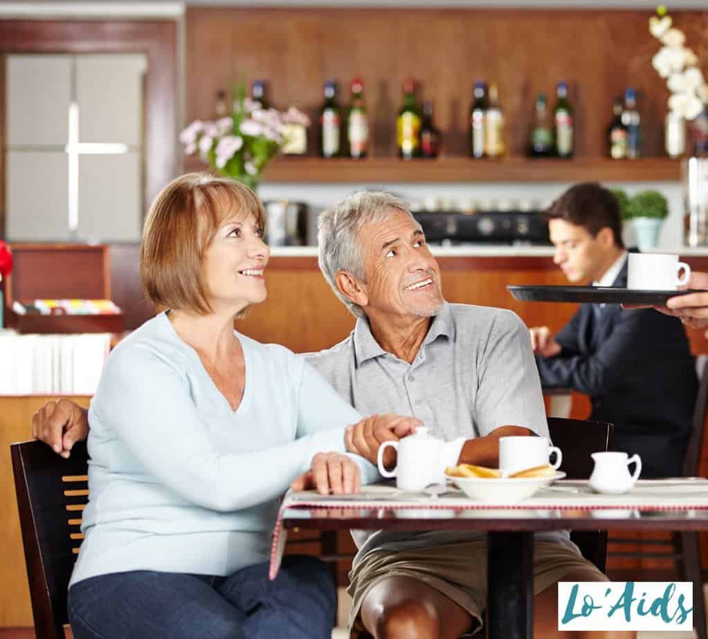 senior dating on a coffee shop