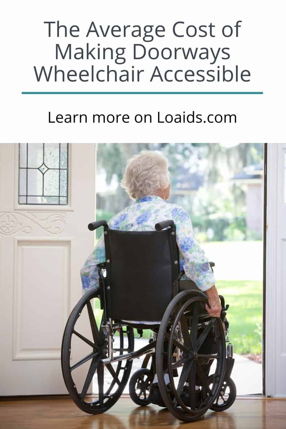 SENIOR WOMAN IN A WHEELCHAIR GOING OUTSIDE THE DOOR