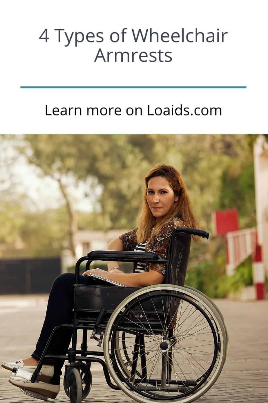 women on wheelchair with one of the best types of wheelchair armrests on it