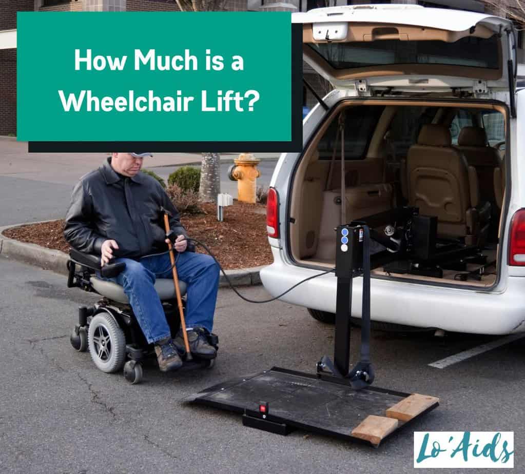 men on wheelchair trying to move to car through lift, how much is a wheelchair lift
