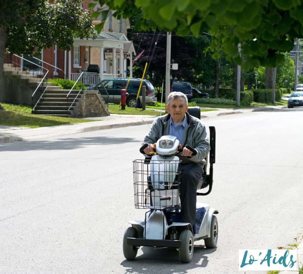 a senior on one of the types of electric wheelchairs