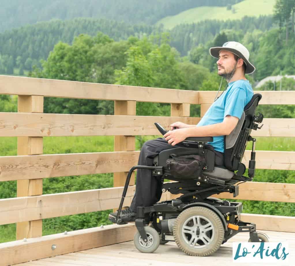 young men on electric wheelchair