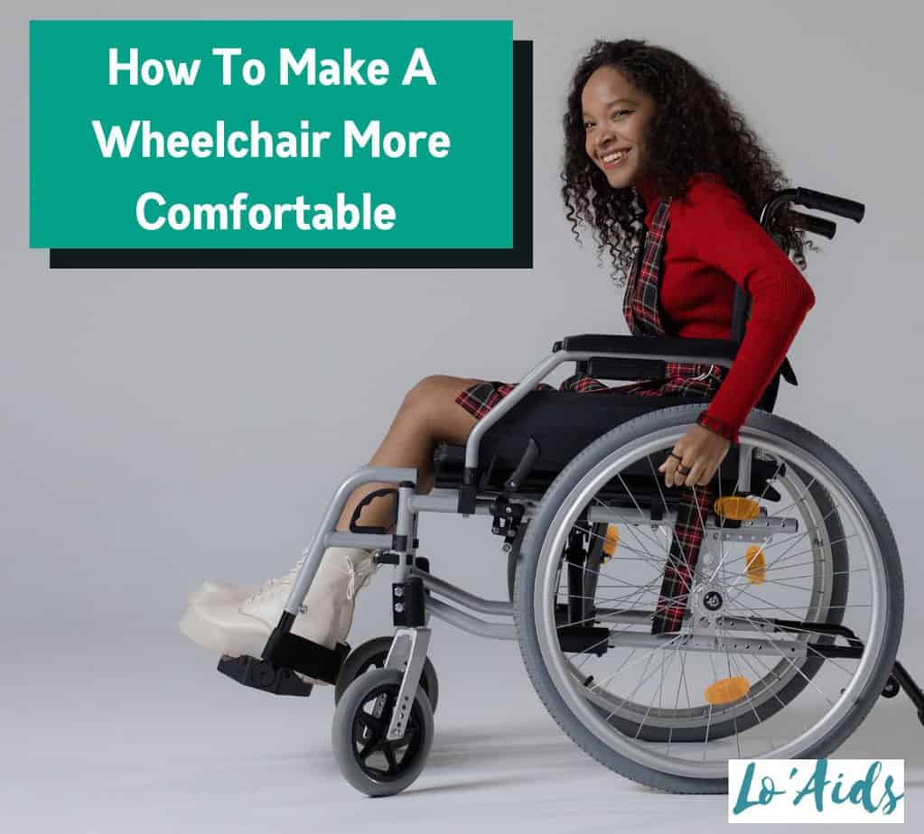 teenage girl sitting in a wheelchair with a cushion but how to make a wheelchair more comfortable