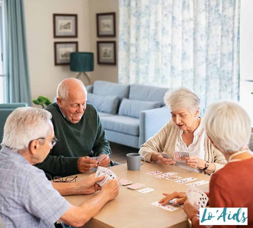 group of friends playing Easy Card Games for Seniors