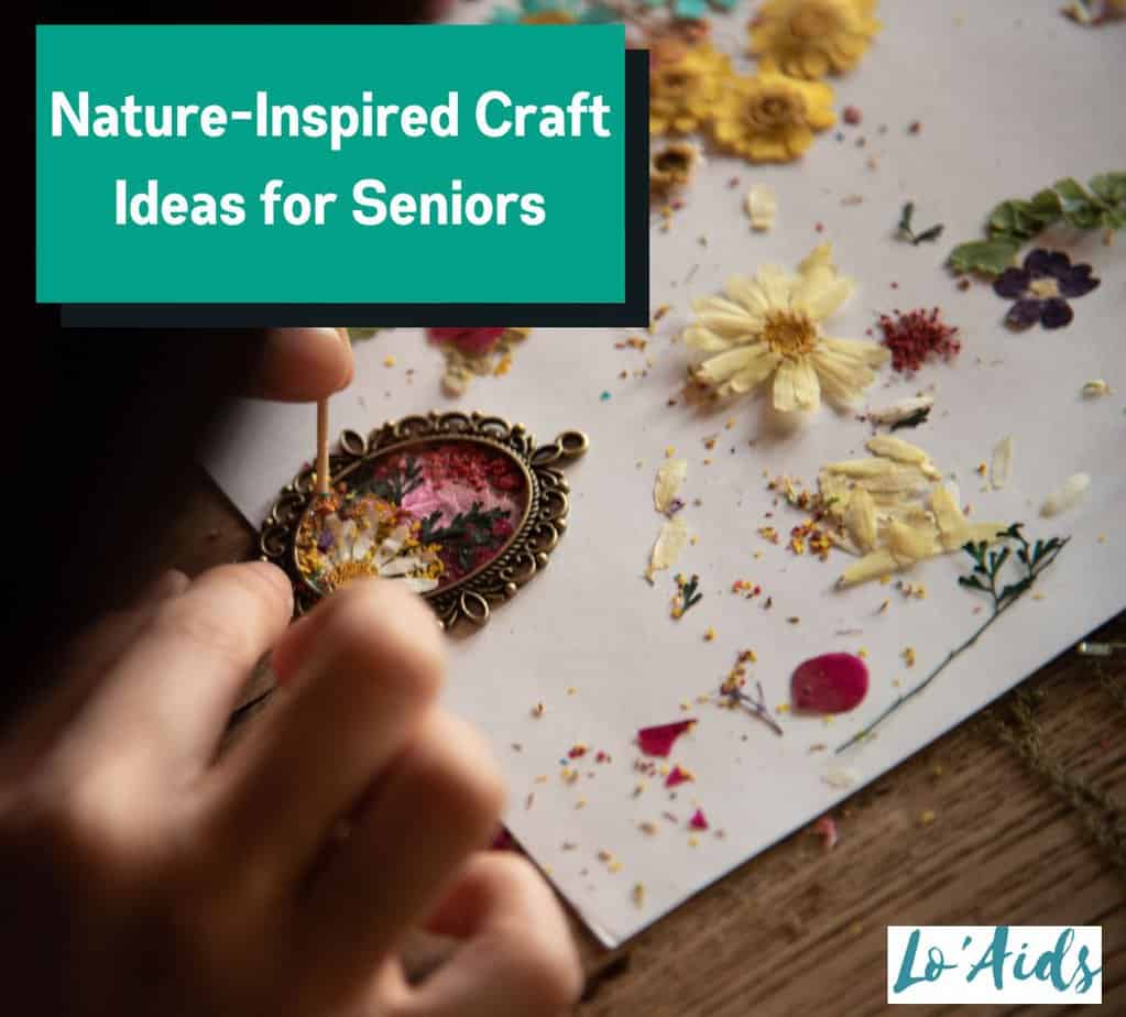 a woman Incorporating Nature into Crafts for Seniors