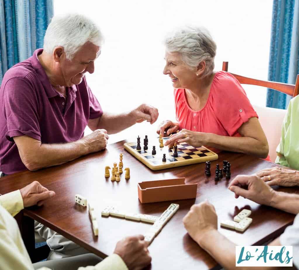 seniors playing chess