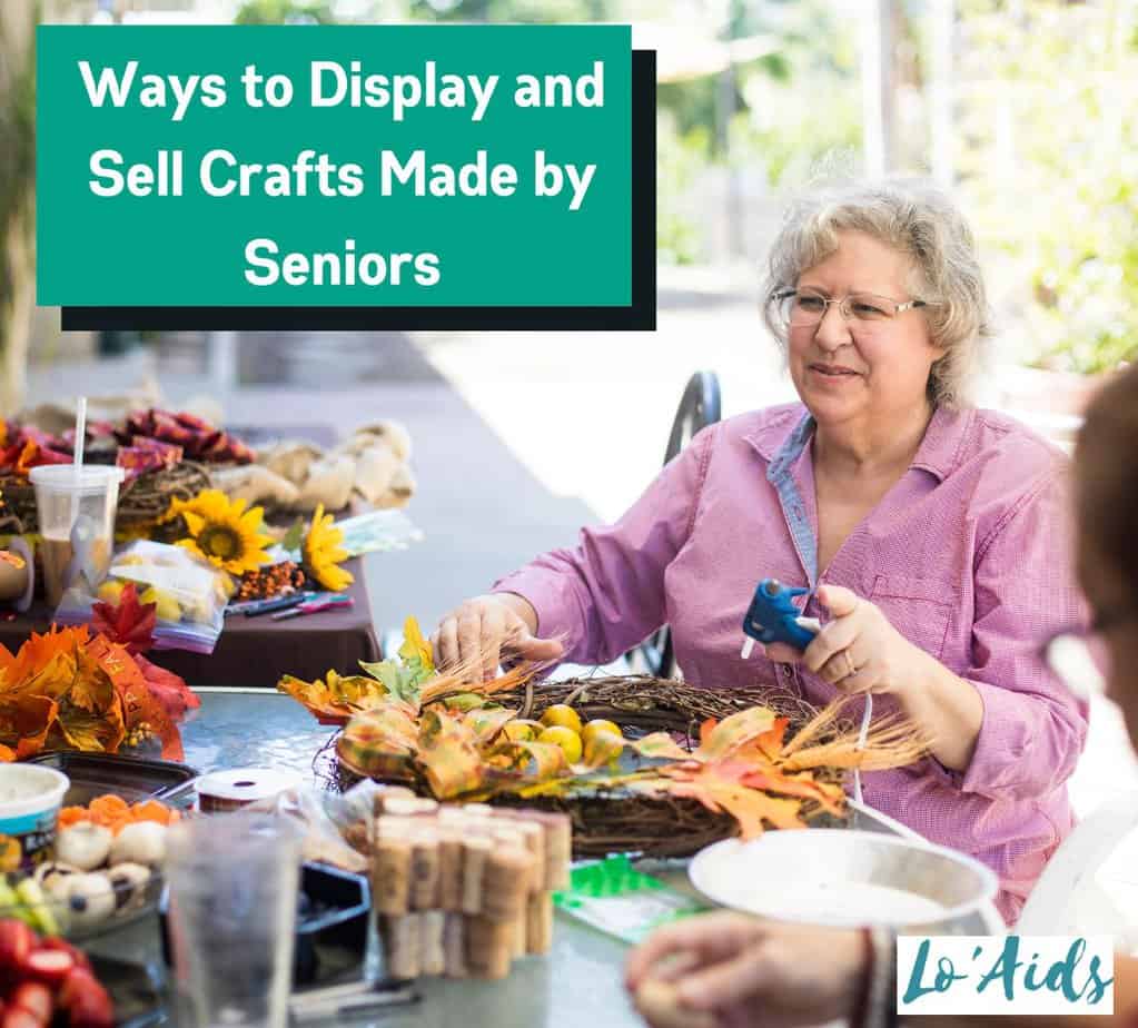 senior woman making summer crafts with her friends; Ways to Display and Sell Crafts Made by Seniors