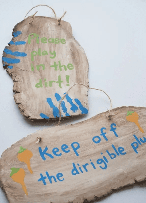 Playful Kid-Made Garden Signs