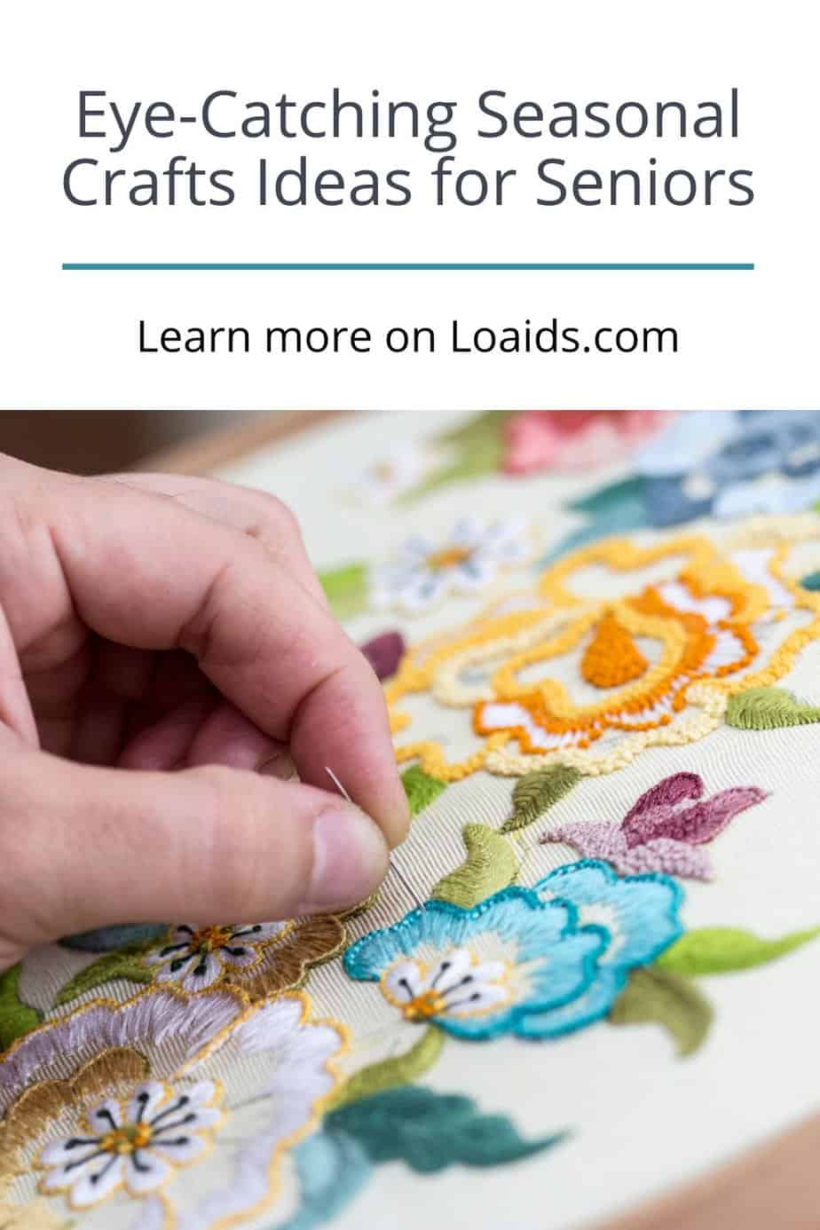 lady doing flower stitches