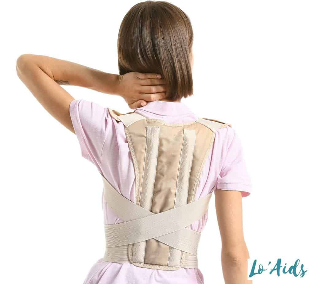 lady wearing a back brace