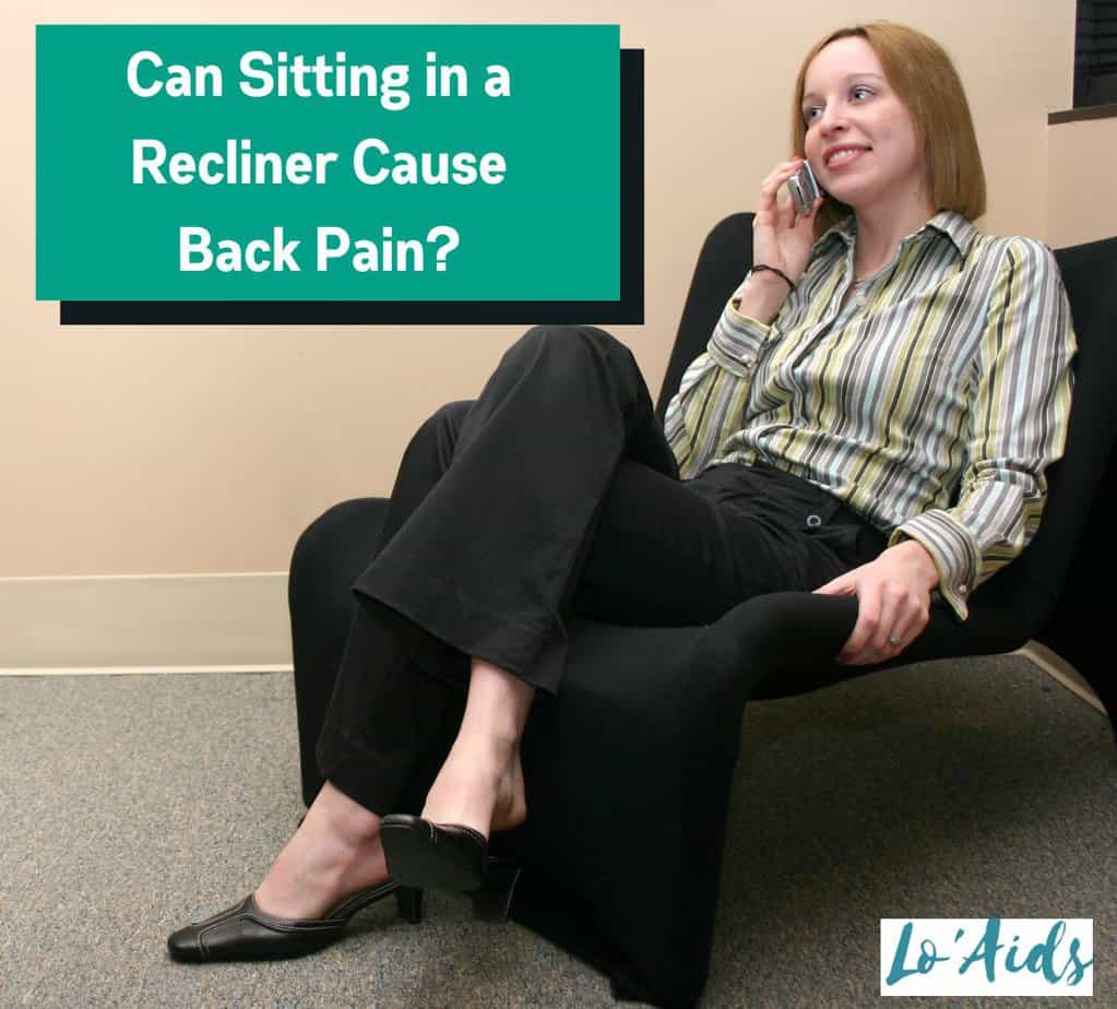 woman calling in her phone while sitting in a recliner but Can Sitting in a Recliner Cause Back Pain?