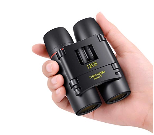 POLDR 12X25 Small Pocket Binoculars Gift for seniors